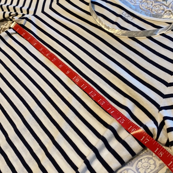 Loft Outlet Striped Long Sleeve Cotton Tee - Size M - Picture 7 of 10